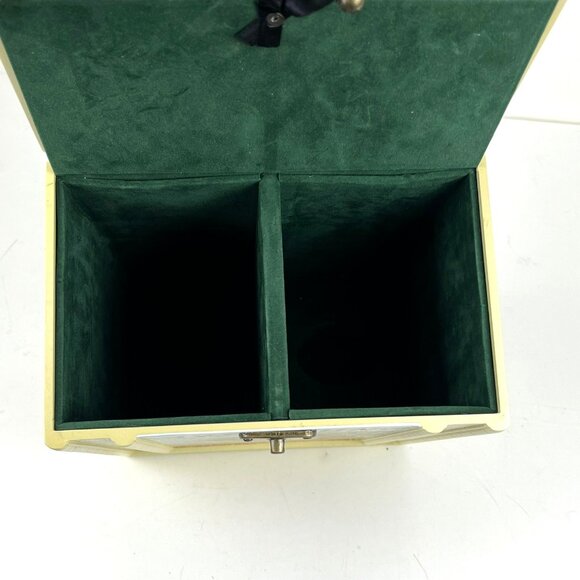 Wine Storage Case Box Beige Wood 2-Bottle Olive Oil Logo - Picture 8 of 9